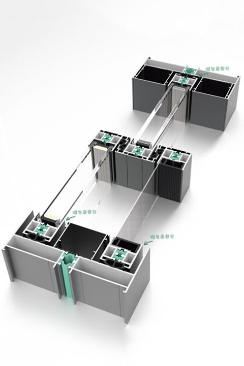 نافذة منزلقة بستة مسارات عند قطع الجسر