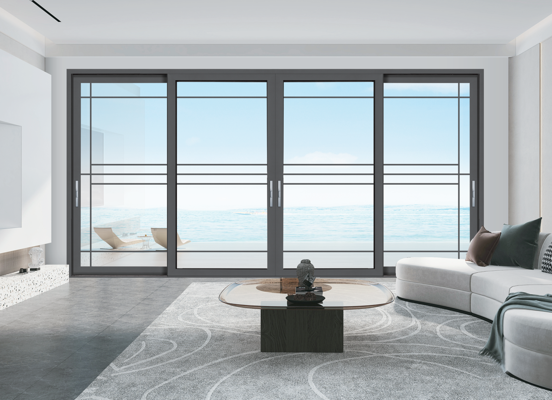 track thermal break aluminum profile for sliding doors