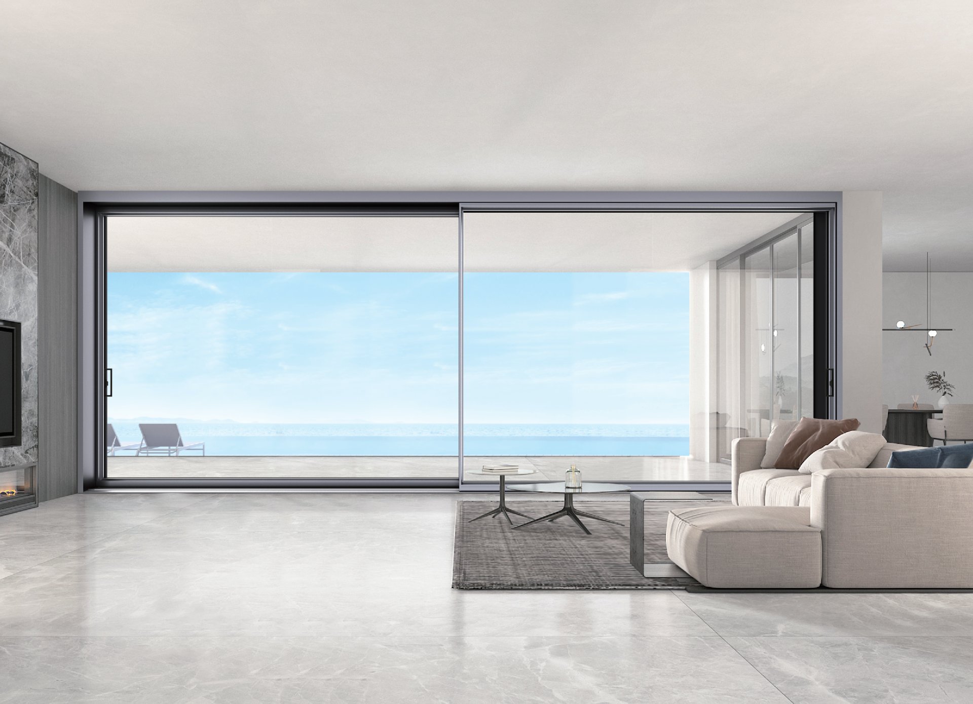 Heavy Duty Thermal Break Panoramic Sliding Door Profiles